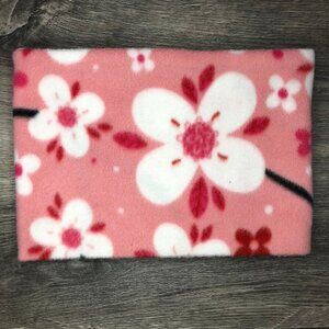 Floral Fleece Neck Warmer: Pink Cherry Blossoms Scarf